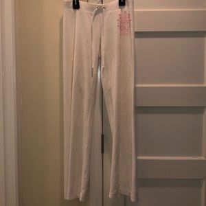 Juicy Couture White Terry Cloth Sweatpants